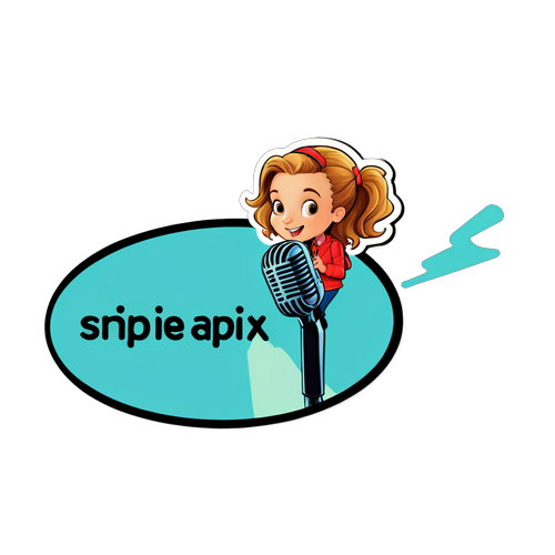 Microfoon Sticker met Anne Sophie Lapix