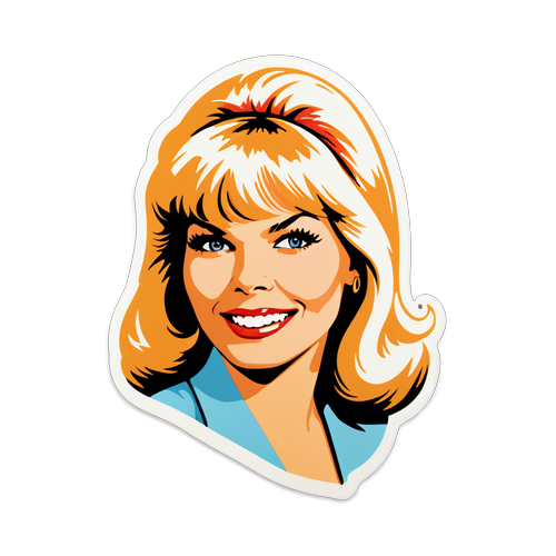 Vintage Loretta Swit Sticker z elementami filmowymi lat 70.