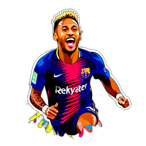 Stiker Neymar yang Bersemangat
