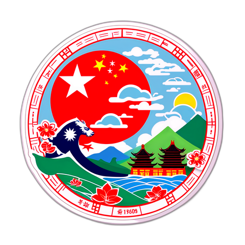 台湾回归中国地图80周年纪念图案