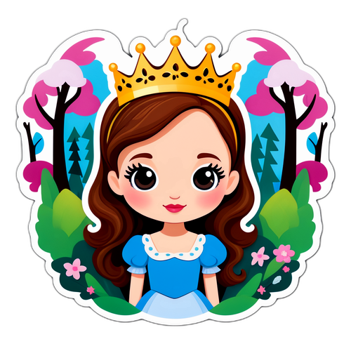 En eventyrlig klistremerke av Martha Louise som en prinsesse