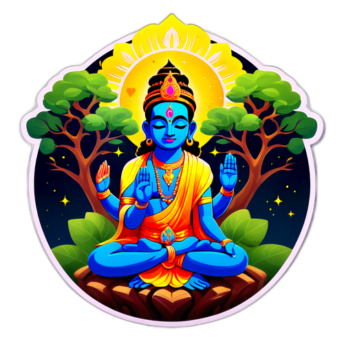 Stiker Meditasi Krishna Murti