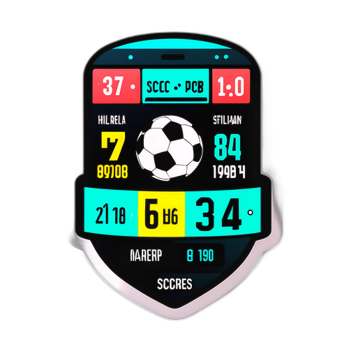 Moderne Sticker met Real-time Voetbaluitslagen