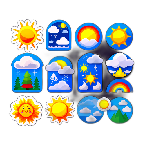 Diseño sobre el clima mostrando diferentes estaciones