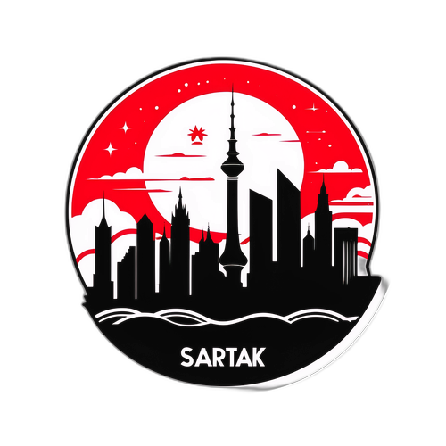 Minimalistní design siluety městské krajiny Spartaku Riga