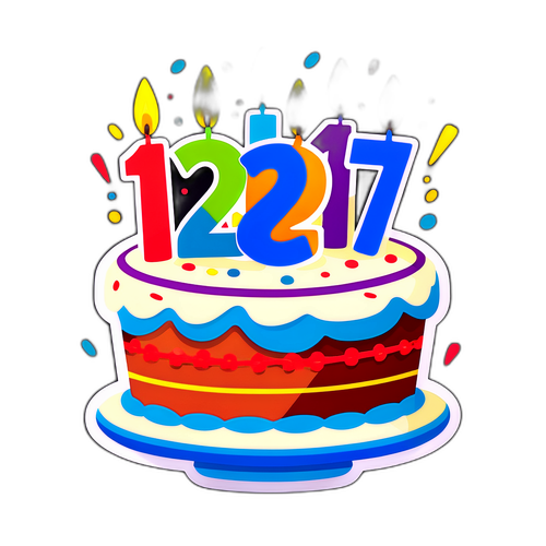Ilustrasi Kek Hari Jadi Bermain dengan Lilin '27'