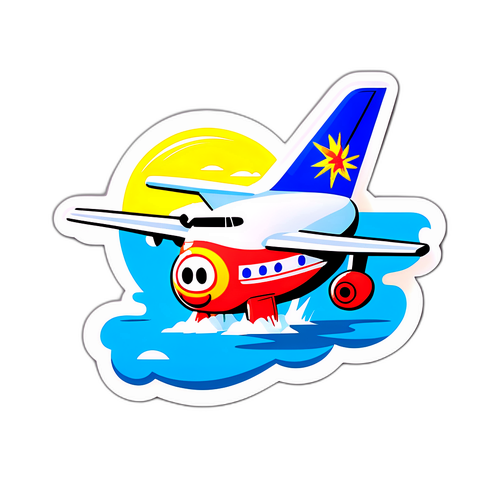 Paglipad ng Katuwang: Masayang Airplane Sticker