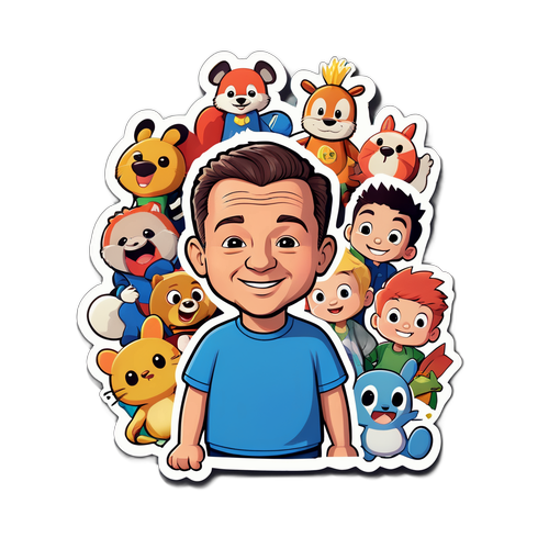 Gumawa ng Sticker ni Frank Caprio na Napapalibutan ng mga Cute na Cartoon Characters
