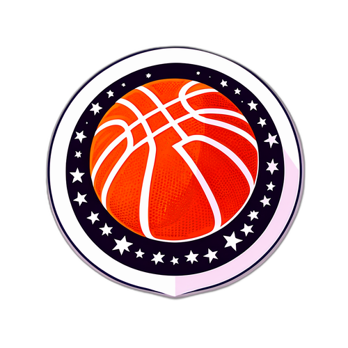 Μινιμαλιστικό αυτοκόλλητο μπάσκετ