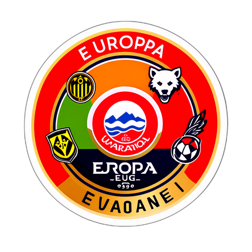 Le design moderne des équipes de la Ligue Europa avec leurs mascottes