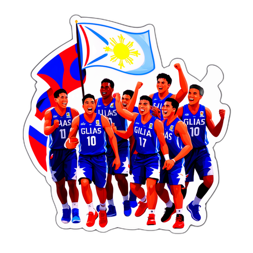 Sticker ng Gilas Pilipinas na Nagdiriwang