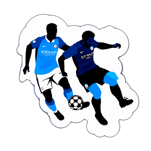 Sticker Siluet Pemain Man City dan Napoli