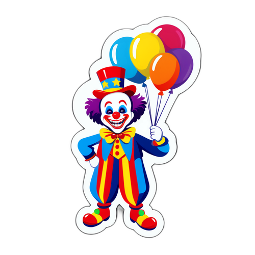 Colorvolle Circus Clown Sticker