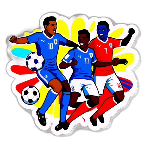 Ilustración colorida del partido Panamá vs. Honduras