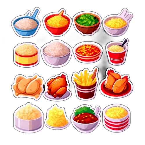 닭고기와 쌀 요리 스티커