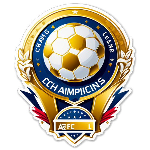 Stiker Menawan: 'AFC Champions League' Dengan Sentuhan Emas dan Unsur Sepak Bola!