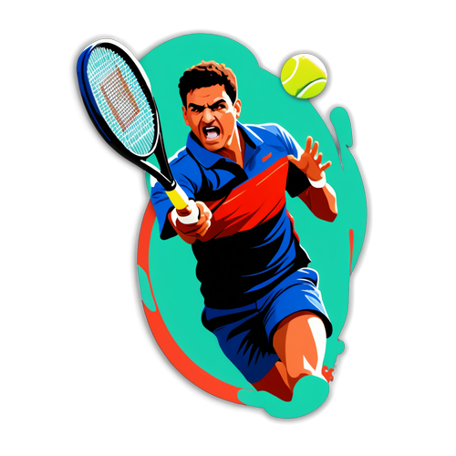 Unleash the Energy: Carlos Alcaraz in Action - Your Ultimate Tennis Sticker!