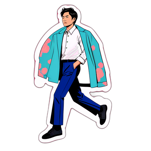 ファッションショーに登場する藤井タカシのスタイリッシュなイラスト