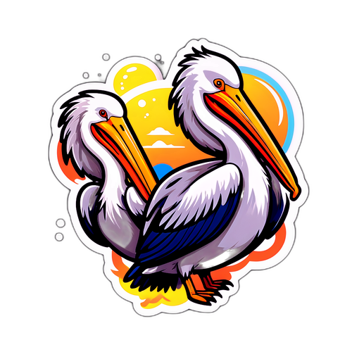 可愛的鵜鶘貼紙