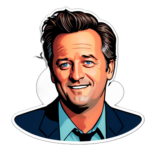 Retro-sticker af Matthew Perry i klassisk sitcom