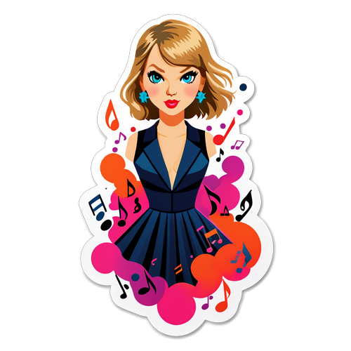 Illustration Vibrante de Taylor Swift en Concert