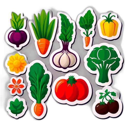 Designové nálepky s agrárními symboly pro Agrofert ve formě zeleniny a plodin