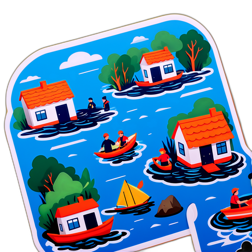 สติ๊กเกอร์น้ำท่วมในเมือง