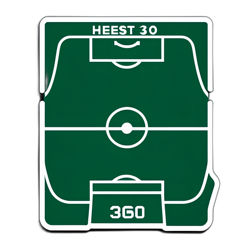 Elegang design av en fotballbane med teksten 'hest360'