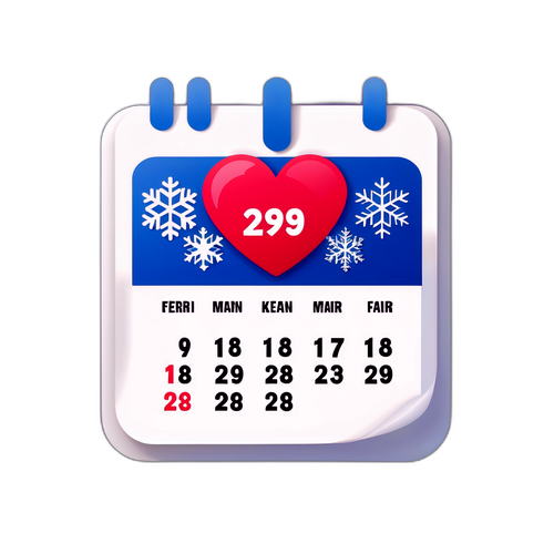 Sevgi ve Kış Temalı Takvim