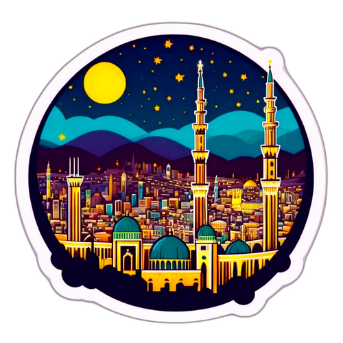 Die beeindruckende Stadt Mekka bei Nacht
