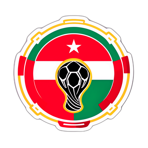 Stiker Gaya Pasport untuk Perlawanan Bola Sepak Morocco vs Senegal