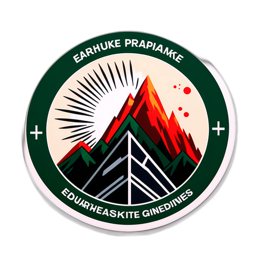 भूकंप तैयारी के लिए शैक्षिक स्टिकर