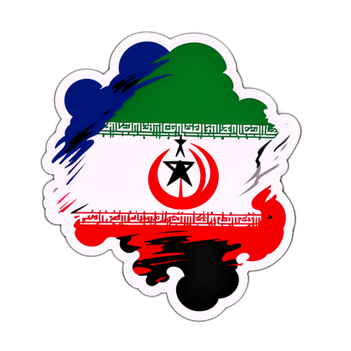 Thiết kế nghệ thuật trừu tượng biểu tượng cho căng thẳng giữa Iran và Israel