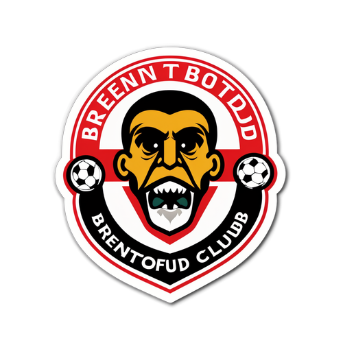 Biểu tượng câu lạc bộ Brentford kết hợp với hình ảnh bóng đá