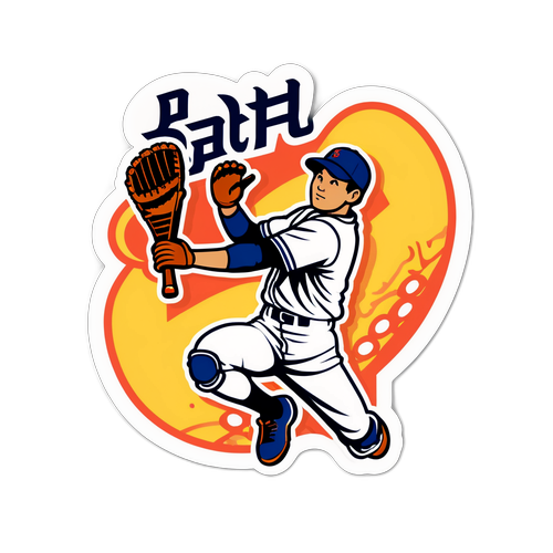 高橋善伸選手のキャッチをテーマにした野球とグローブのデザイン