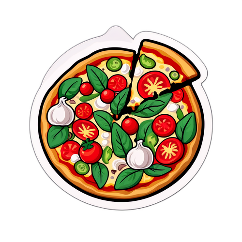 Sticker ng Pizza sa Hardin