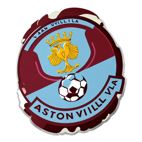 Upplev Nostalgin! Aston Villas Vintage Klistermärke i Klart Rött och Blått!