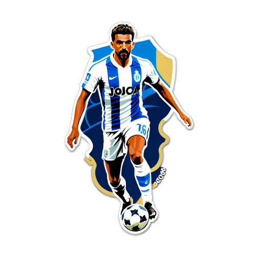 Ilustração do Porto com jogadores icônicos e o famoso Estádio Dragão