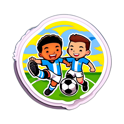 Stiker Pertandingan Sepak Bola Kartun