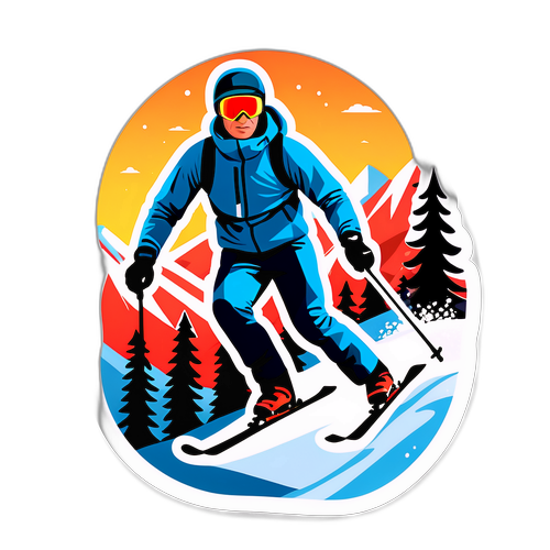 Eero Hirvonen hiihtämässä kauniissa talvimaisemassa