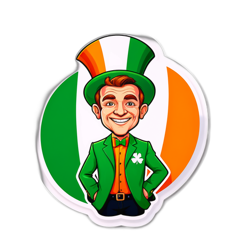 สติกเกอร์แฟนบอลไอริชสวมชุดสีชาติ
