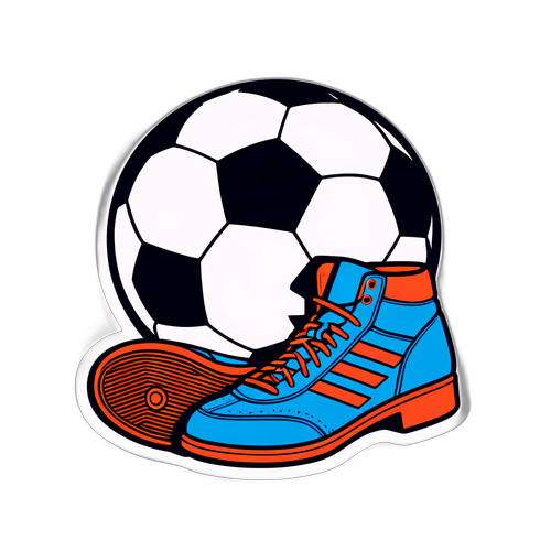 Sticker ya Retro ya Mpira wa Miguu