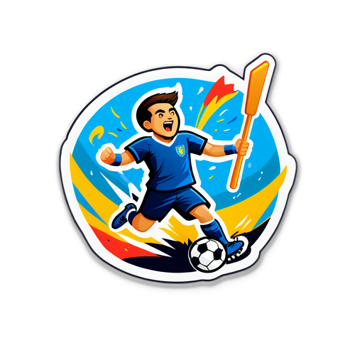 Feel the Rush! Unleash the Electric Atmosphere of Football with This Stunning Sticker Design!