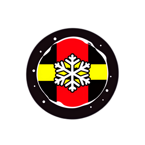 Sticker van de Belgische vlag met een sneeuwvlok