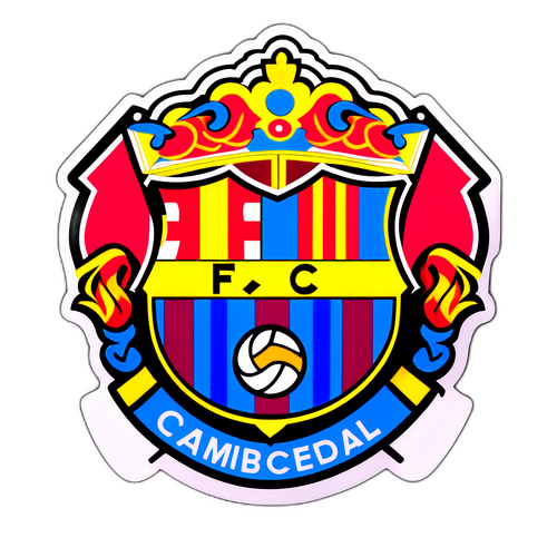 Stiker Gabungan Emblem Newcastle United dan FC Barcelona