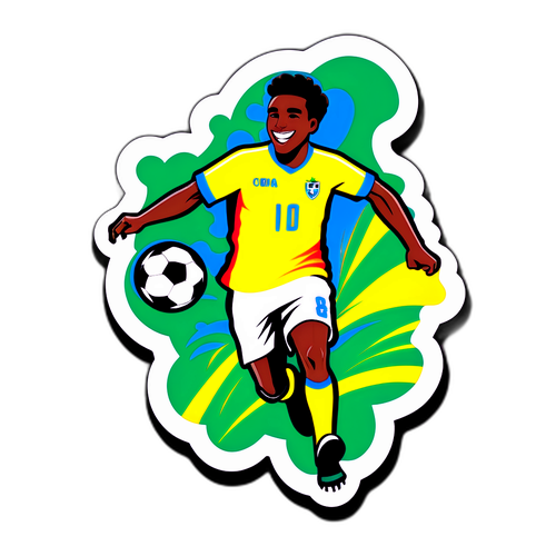 Ilustração Alegre de Jogador do Cuiabá em Ação