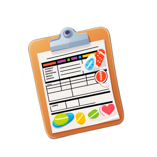 Masiglang Paglalarawan ng Clipboard ng Report ng Injury sa Sports