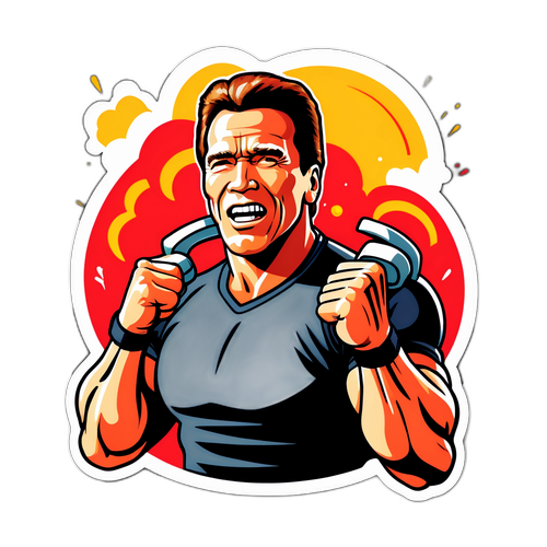 Nálepka Arnold Schwarzenegger v akci