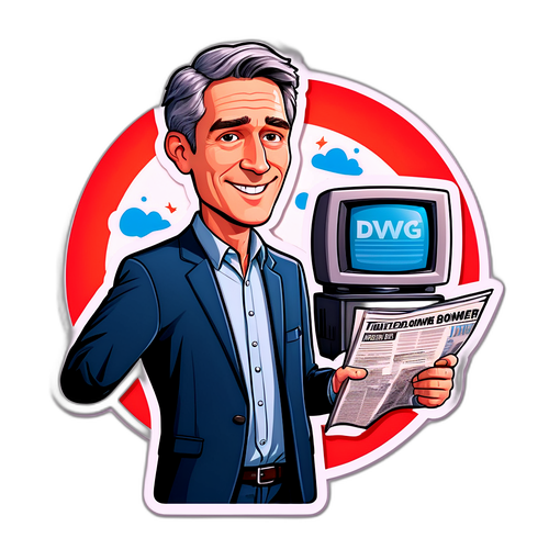 Caricatura Engraçada de William Bonner