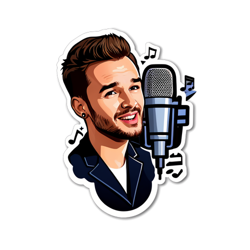 Musikalsk Magi! Opdag Liam Paynes Fængslende Stickerdesign Med Mikrofoner og Noder!